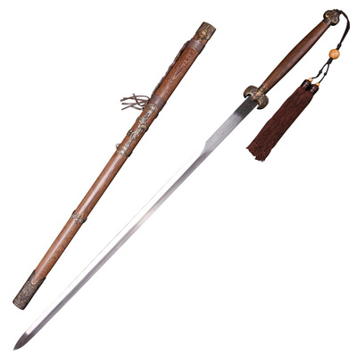 龙泉市泉字号宝剑五福临门双手剑太极剑手锻百炼钢八卦硬剑未开刃