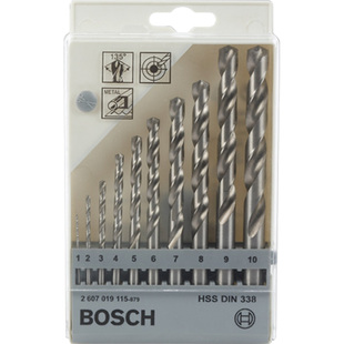 博世BOSCH麻花钻头电钻冲击钻头金属打孔麻花钻头10支装/19支装
