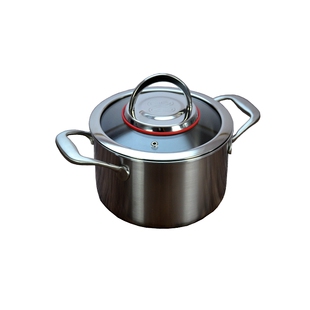 出口德国加厚304不锈钢汤锅煮粥熬汤锅16cm18cm迷你款小号双耳锅