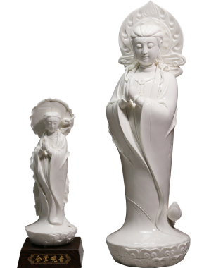 大师供奉双手合十禅意风德化陶瓷