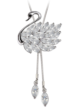 百搭长款流苏水晶韩国配饰毛衣链