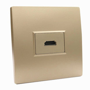 HDMI插座面板金色86型 免焊直插式HDMI2.0高清3D4K超清香槟金插座