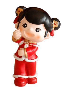 牛年中式春节玩偶红色蛋糕插牌