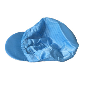 闽鑫圆防静电帽防尘女帽大工帽电子食品无尘工作帽白蓝色10个包邮