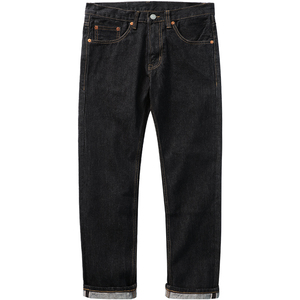 黑色牛仔裤男款水洗宽松直筒赤耳丹宁长裤阔腿垂感休闲秋季裤子男