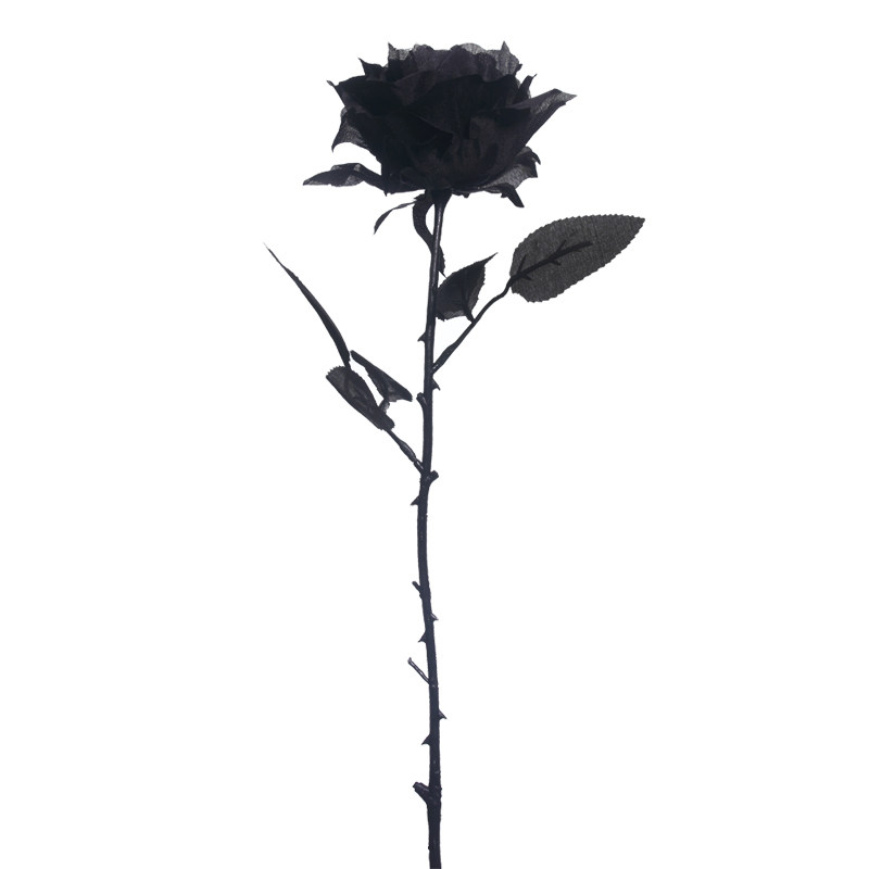 黑色仿真玫瑰花 黑暗jk写真拍照摄影道具 哥特黑玫瑰假花花束装饰