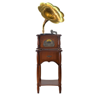 今墨复古留声机音响客厅欧式黑胶唱片机仿古流声机留音机电唱机A6