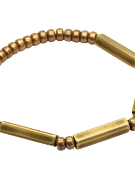 曲尾花原创复古金属男女珠子手链