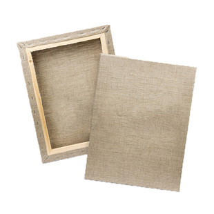 沭彩画材 清浆透明涂层340克中细纹纯亚麻进口雨露麻 松木油画框