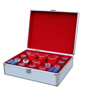 回墨章光敏印章盒防伪公章箱带暗锁大号20格枚财务翻转印鉴箱