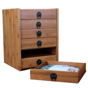 茗阳竹木普洱茶盒茶具茶饼存储收纳分茶盘包邮茶叶储藏柜箱六层