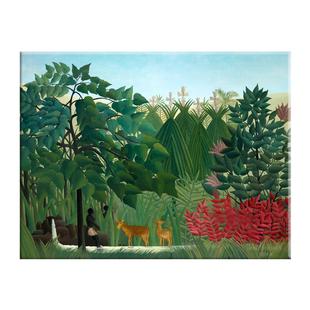 瀑布 Henri Rousseau 亨利卢梭艺术装饰画客厅书房北欧风景
