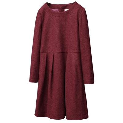 知了童装秋冬文艺女童羊毛呢宽松