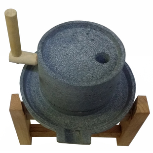 传统手工安庆石磨豆浆机米粉寄迷你家居风水摆件245寸石磨手推磨