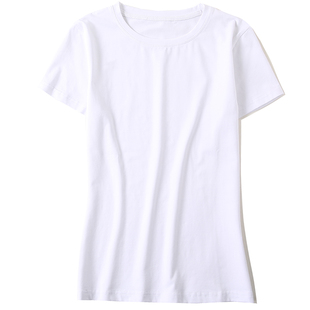 白色t恤女短袖体桖2025新款夏纯棉纯白打底衫高级感上衣正肩体恤