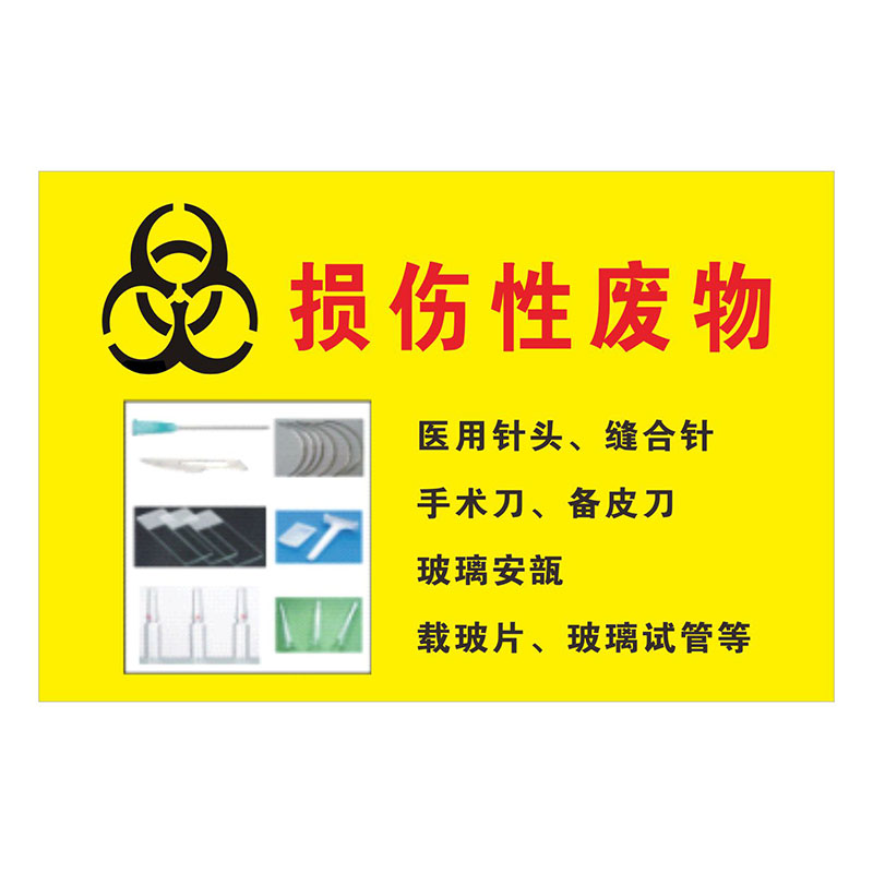 医院垃圾分类标识感染性损伤性药物性病理性化学性医疗废弃物暂存处提示贴纸废物种类标签医疗废物存放点标示