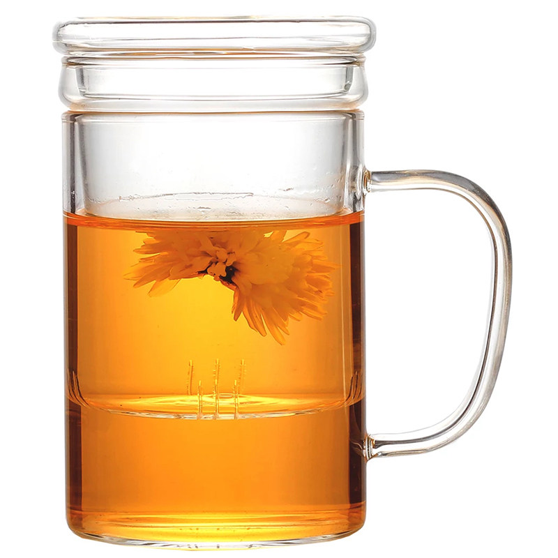 喝水带盖无色透明办公室泡茶杯