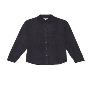 南加州R纯元 砂洗真丝双绉 文艺豹纹印花单口袋长袖衬衣 女上衣