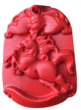 天然朱砂十二生肖吊牌帝王红本命年属相狗牛虎兔龙蛇马羊项链证书