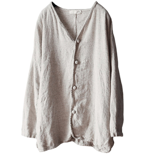 2020春夏新款女装棉麻上衣复古盘扣文艺禅意开衫V领马甲纯麻背心