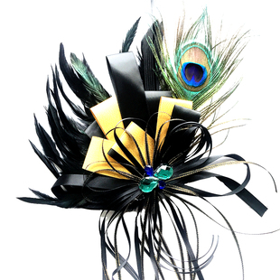 原创奢华男士翅膀徽章肩章演出舞台主持金色流苏胸针韩国胸花羽毛