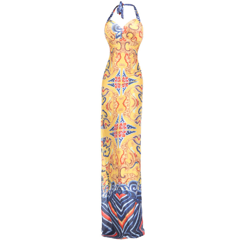 夜店性感女装挂脖改良旗袍连衣裙小姐礼服裙2023新款宴会高贵优雅