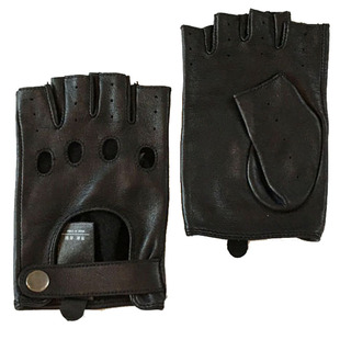 羊皮手套女式秋冬季露指开车机车半指薄款透气驾驶手套优雅不羁