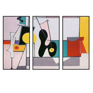 美国艺术家Gorky现代抽象色彩挂画壁画玄关办公室家居三联装饰画