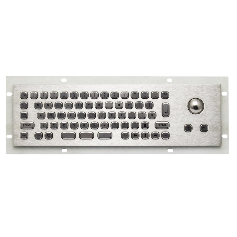 研龙HS293G5工业键盘嵌入式按装金属不锈钢光电轨迹球灵敏度高