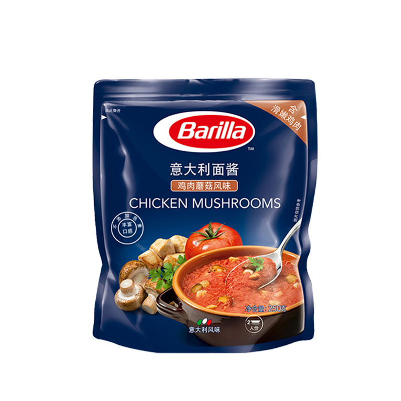 Barilla百味来鸡肉蘑菇风味意面酱意大利面酱袋装意大利面酱拌面