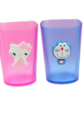 卡通风机器猫磨砂情侣刷牙杯