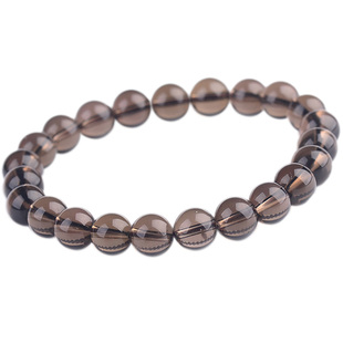 真品 7A天然净体茶水晶烟晶墨晶单圈手链手串饰品男女款情侣现货