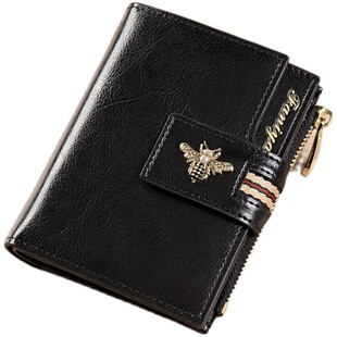 女士钱包短款真皮折叠2025新款爆款多功能小皮夹钱夹女式卡包一体