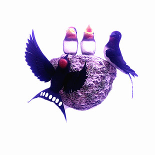 仿真燕窝展翅飞燕子小鸟装饰品墙饰壁饰家居装饰客厅幼儿园装饰