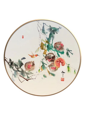 新中式吉祥花鸟手绘静物手绘油画