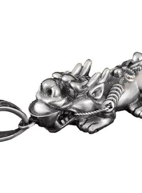 谢家银匠999足银壁虎吊坠平安吊坠 貔貅坠子