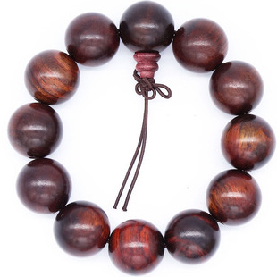 老挝大红酸枝木手串原色檀香木交趾黄檀木佛珠手链男女款文玩念珠