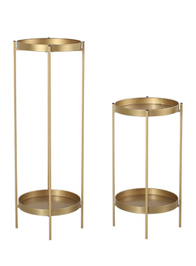 ins轻奢风双层阳台绿萝折叠花架