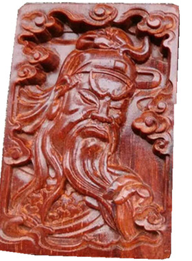 非洲血檀男款霸气风关公吊坠