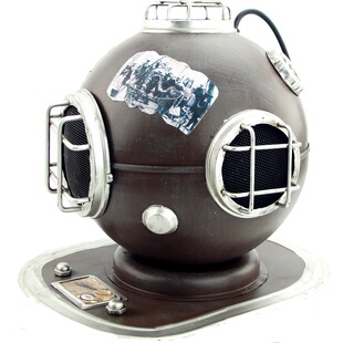 复古铁艺工艺品摆件老式潜水员帽子头盔酒吧创意装饰餐厅摆设礼物