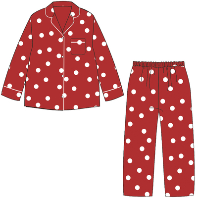 韩版春秋女宝宝男童波点家居服