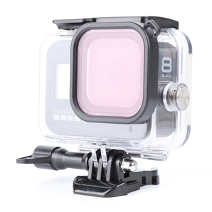 gopro8配件防水壳滤镜hero8相机潜水防水壳60米潜水滤镜红色紫色