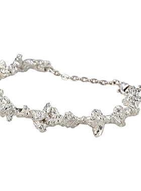 英国不规则独特风纯银开口手镯