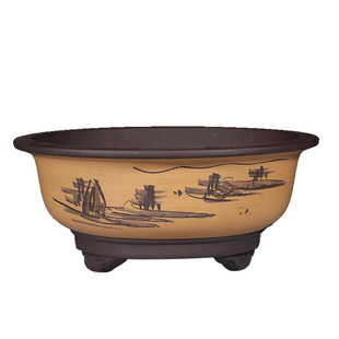 紫砂花盆特大号梅花盆景专用花盆榕树盆景花盆陶瓷特价清仓包邮