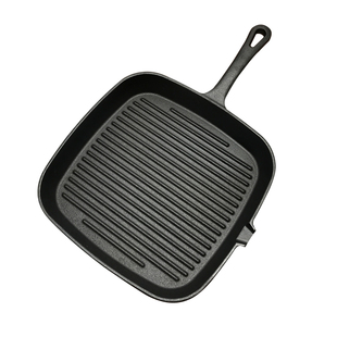 铁仕达加厚铸铁锅牛排煎锅条纹无涂层不粘锅烤肉平底锅牛扒锅通用