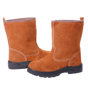 劳保靴子男真皮油田劳保鞋防砸防刺穿高筒高帮钢包头靴电焊工作鞋