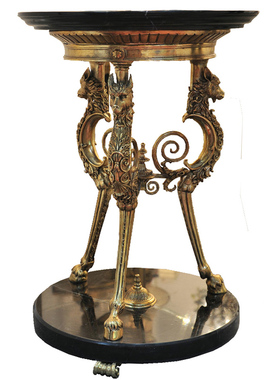 欧式风黄铜茶几圆桌落地门厅摆件