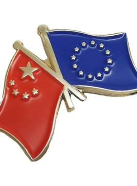 友谊交叉胸针镀金徽章现货中