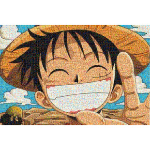 海贼王拼图1000片路飞笑脸马赛克正版带相框成人大型5000片超大型