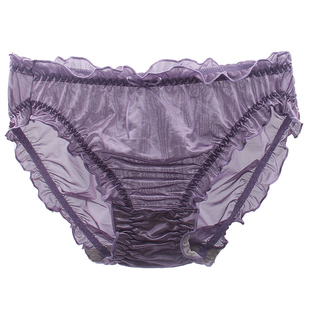 中腰冰丝无痕性感棉裆胖MM大码女士三角裤光滑面料内裤性感内裤
